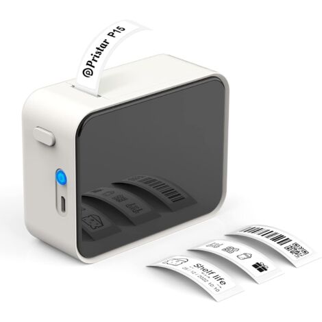 Impresora de etiquetas Bluetooth P15 Mini, autoadhesiva, con conexión mediante aplicación, compatible con iOS y Android para el hogar, la oficina y la escuela (beige).