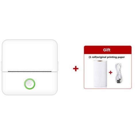 Impresora de etiquetas térmicas, compacta y portátil, con conexión Bluetooth, compatible con sistemas Android e iOS, ideal para entornos de oficina en casa.