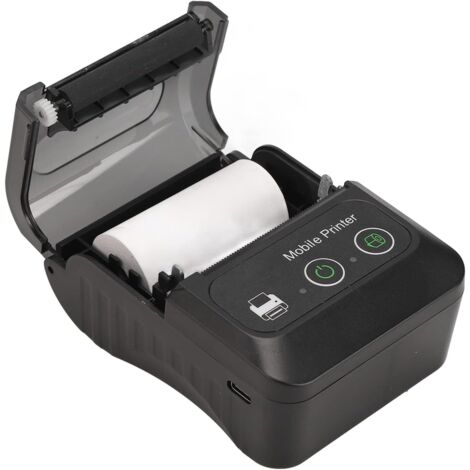Impresora de etiquetas térmicas inalámbrica Bluetooth, impresora de papel térmico de 58 mm de ancho, impresora de etiquetas de envío con velocidad de impresión de 50-80 mm/s, multilingüe, 2 botones.