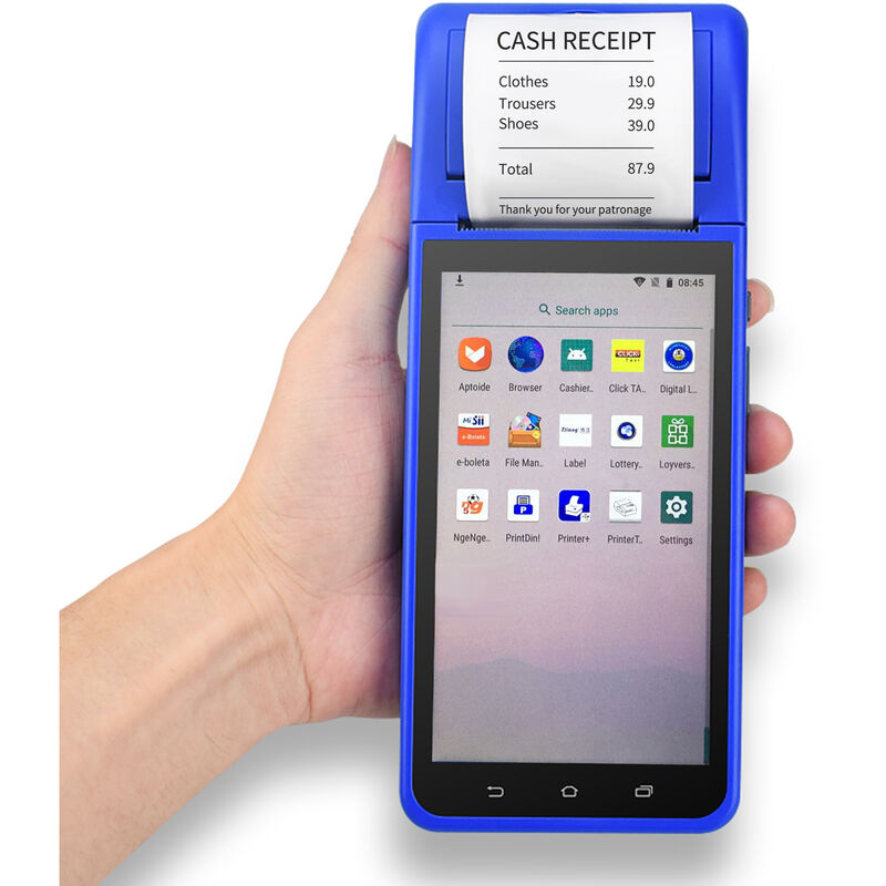 

Impresora de terminal de recibos PDA inteligente POS Android 8.1 con camara con pantalla tactil de 5.5 pulgadas Escaner de codigo de barras 1D 2D