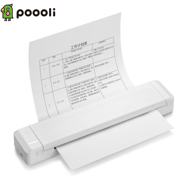 

Impresora Poooli papel A4 de transferencia termica directa Impresora portatil Mobile Photo Printer 300 ppp Conexion inalambrica BT con la cinta 1pc