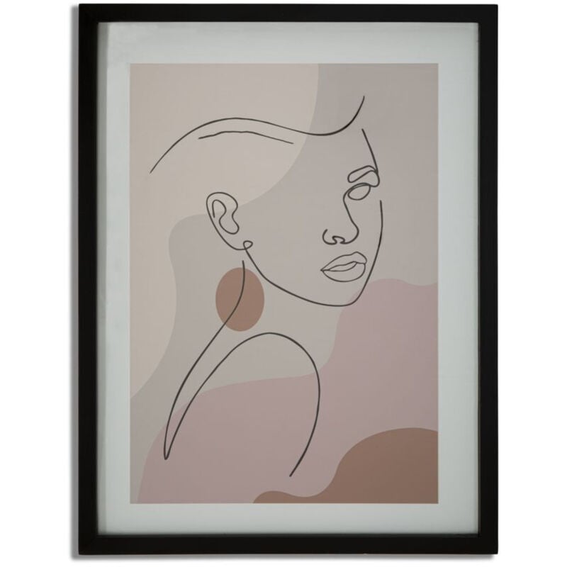 Impression sur Toile avec Cadre Visage 20, mdf, Verre, Multicouleur, 35x2x47 cm