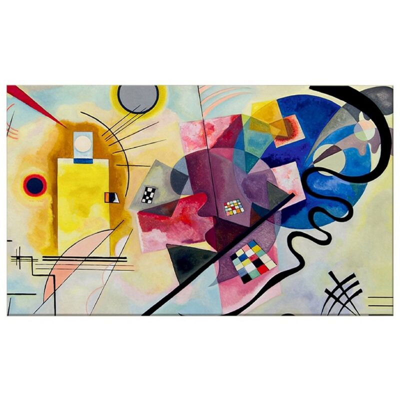 Impression sur Toile Kandinsky Jaune, rouge, bleu, Polyester, Bois, Multicouleur, 100x3x70 cm
