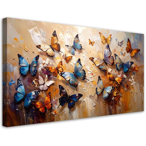Impression sur Toile Papillons colorés 100x50