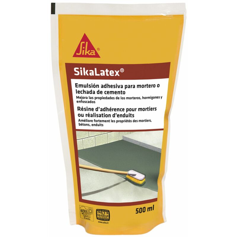 

Latex, Emulsion adhesiva para mortero o lechada de cemento, 500ml, Blanco - Sika