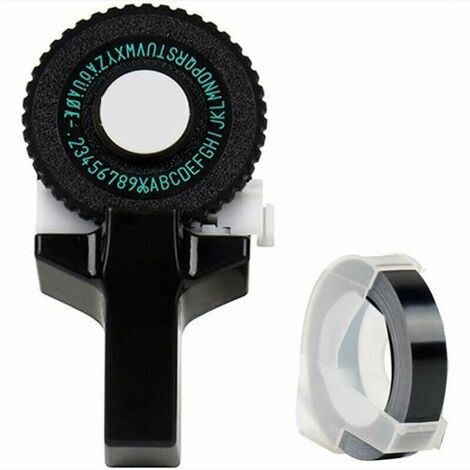 Imprimante d'étiquettes 3D Click Small Model Label Maker Manual DIY Lettering Machine Embosser Machine à écrire avec pour DYMO Printer Cutting Tape Black Tape