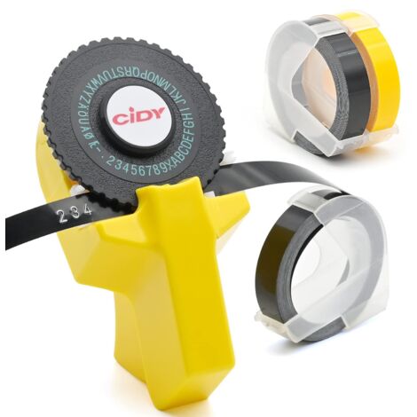 Imprimante d'étiquettes 3D Mini Click, petite machine à étiqueter et à gaufrer manuellement, avec 2 rouleaux adhésifs, idéale pour les articles ménagers, les supermarchés et les bureaux.