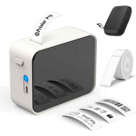 Imprimante d'étiquettes portable - Imprimante d'étiquettes thermique Bluetooth, pour le bureau, les codes-barres, les petites entreprises, les commerces, la maison, le bureau, l'école, compatible Andr