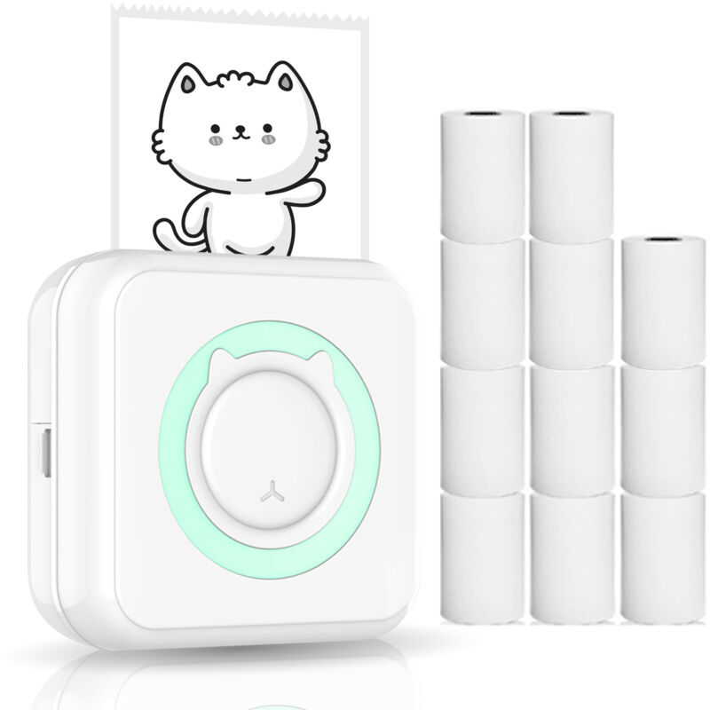 Lifcausal - Imprimante photo multifonction tout-en-un Imprimante portable multifonction sans fil Prise en charge de la connexion bt pour smartphone