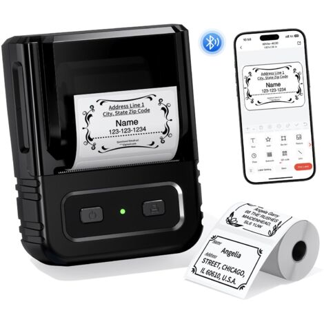 Imprimante thermique d'étiquettes Bluetooth – Impression rapide pour vêtements et prix – Écologique sans encre – Haute résolution