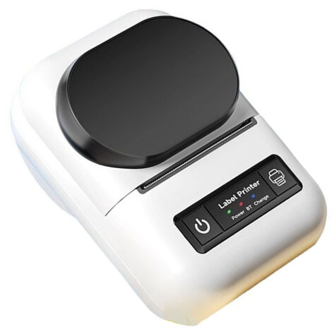 Imprimante Thermique Étiquettes Portable Multifonction, Machine à Étiquettes Blanc ABS Compacte (352g)