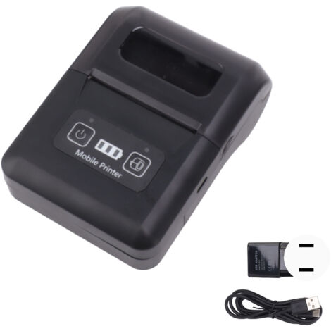 Imprimante thermique portable 58mm sans encre, 100‑240V, batterie 2500mAh, pour bureau mobile, maison et école, prise US.