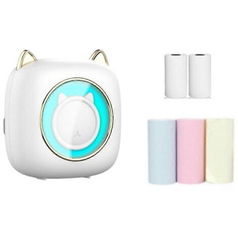 Imprimante thermique portable C23 Bluetooth, pour photos, étiquettes prix, étiquettes adhésives - compatible papier thermique 2 rouleaux + 3 couleurs.