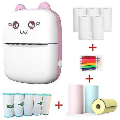 Imprimante thermique portable pour étudiants : mini-imprimante thermique avec étiquettes d'information et questions de recherche de photos sur les questions erronées.