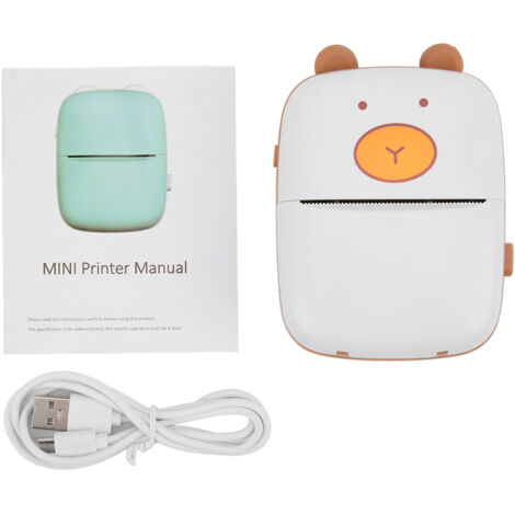 Imprimante thermique portable sans fil USB 200 DPI pour étiquettes photos et notes, machine d'impression blanche compacte