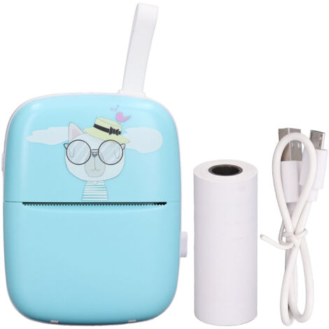 Imprimante thermique sans encre Bluetooth 200dpi, rechargeable pour usage domestique et enfants