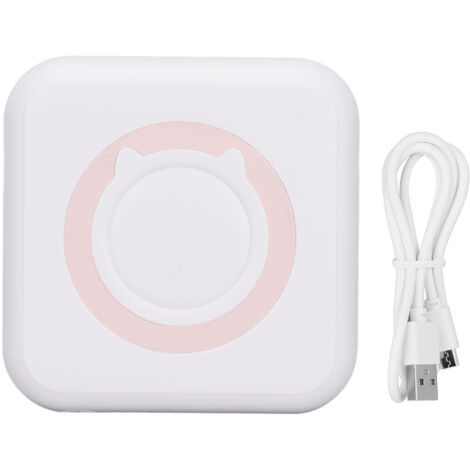 Imprimante thermique sans fil 200DPI, design ergonomique, sans encre, papier thermique, pour bureau et maison, couleur rose
