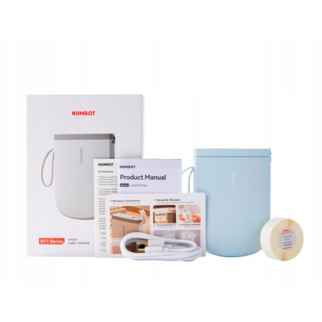 Imprimante thermique sans fil NIIMBOT D11H, étiquettes et autocollants, 300 dpi, bleu