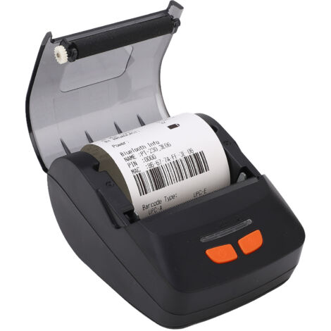 Imprimante thermique sans fil portable pour codes-barres avec rouleau d'étiquettes - Compatible Bluetooth POS