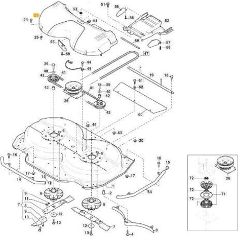 IMPRIMANTE TRANSMISSION CARTER CD85-95-105 GRIS GGP ORIGINAL STIGA - 337060037/0