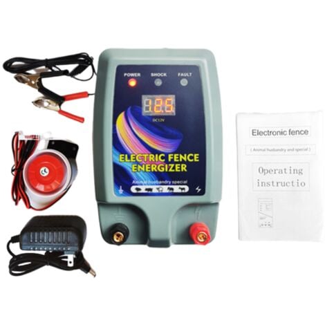 DOLASO Impuls-Elektrozaun Mini 5 km Hochspannungs-Impuls-Elektrozaungerät für (mit Alarm)