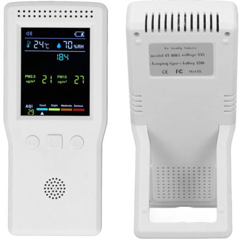 in 1 air quality controller: PM2.5, PM10, HCHO, TVOC, temperature, humidity, multi-function CO2 detector, 5 V,