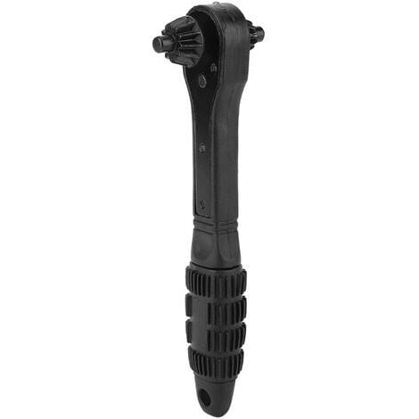 in 1 Chuck Wrench Dual Purpose Wrench Multi Ratchet Wrench Ratcheting Chuck Wrench Power Tool Parts for Drill Press Clamping Tool, 12.7mm 17.5mm Black