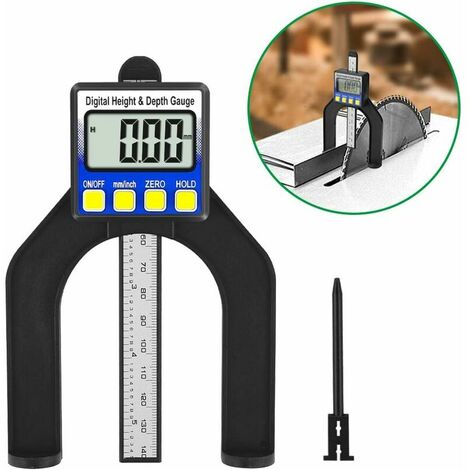 in 1 Depth Gauge Digital Depth Gauge/Altimeter 0-80mm Metric/Imperial Digital Tread Depth Gauge Ideal for Woodworking and Engineering