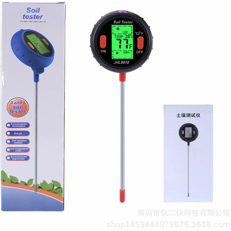 Digital Soil Hygrometer Meter Temperature Tester,TA290 2-in-1 Acidity  Moisture Measurement Thermometer Humidity Tester Sensor with Probe for  Garden