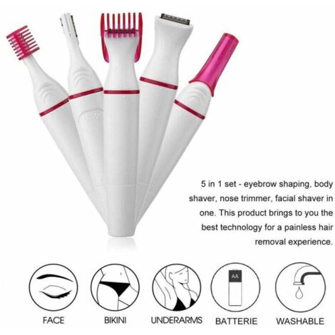 in 1 Multifunktions Achsel Augenbrauen Rasierer Trimmer Frauen Elektrische Haarentfernung Weibliche Formung Rasiermaschine Mini Rasierer (Rosa)