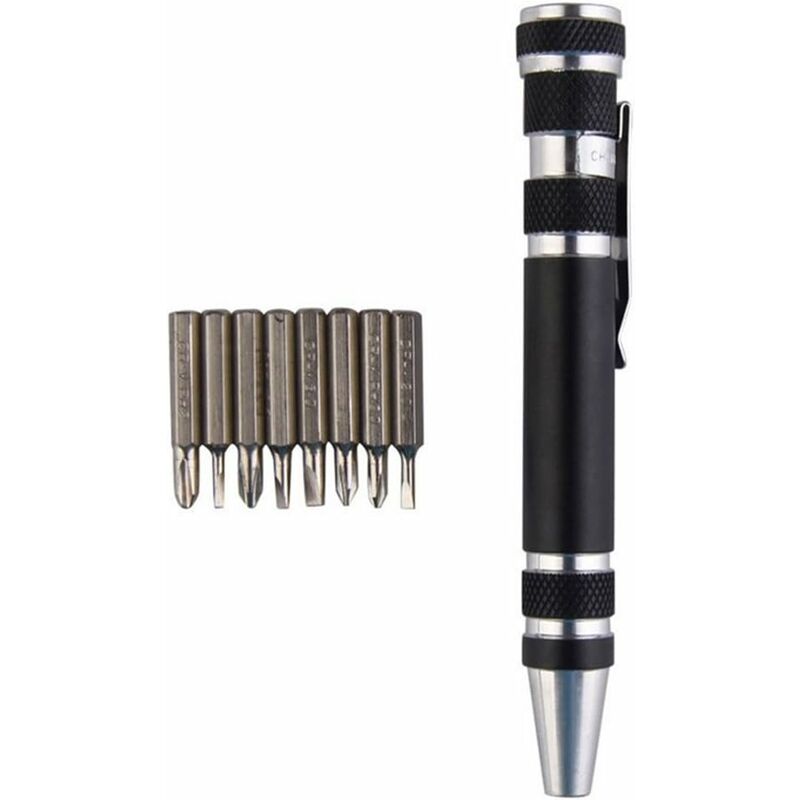 In 1 Screwdriver Pen Multifunctional Mini Gadgets Precision Repair Tools Screwdriver Pen Mobile Phone Repair Tool Kit Hand Tool (Black) - Gdrhvfd