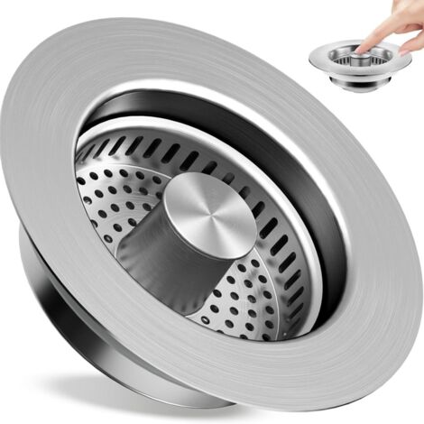 in 1 tappo per lavello da cucina, scarico per lavello da cucina, filtro per lavello da cucina in acciaio inossidabile pop-up