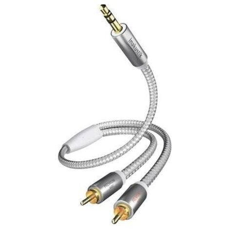 In-akustik Premium II - Cavo audio (jack da 3,5 mm, 2 connettori RCA maschio, 1,5 m), colore blanco