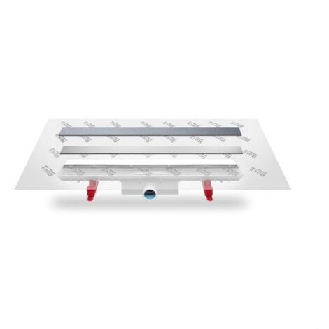 IN-DRAIN X3 - Juego de desagüe con soporte para placa de cerámica (no incluída) y tela geotextil premontada