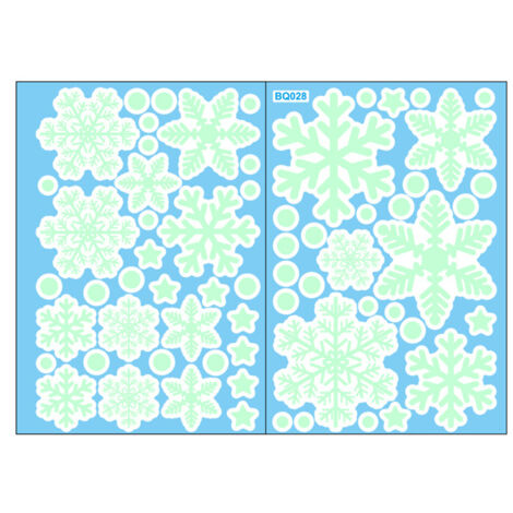 in The Dark Christmas Snowflake Sticker Xmas Self Adhesive PVC Wall Decals Stickers Luminous Stickers for Wall Door Window Ceiling