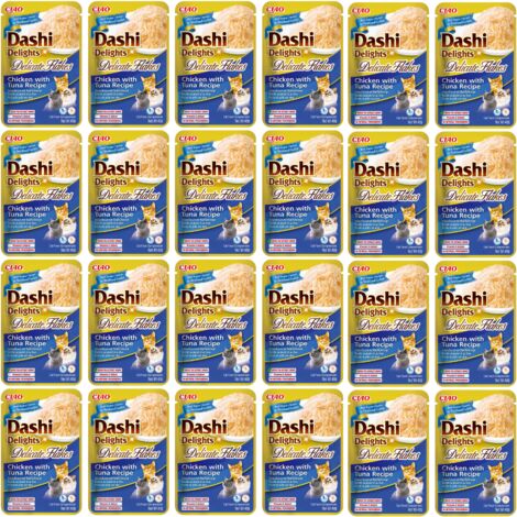 INABA CAT DASHI DELIGHTS FLAKES POULET THON 24x40g