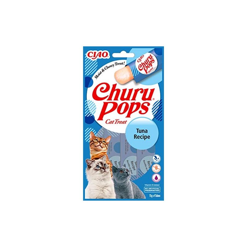 Inaba churu pops - friandises à main pour chats - délicieux, savoureux snacks pour chats - thon - 60GR EU711