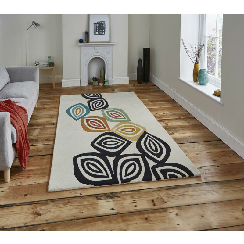 Think Rugs - Inaluxe IX05 150cm x 230cm - Ivory and Multicoloured