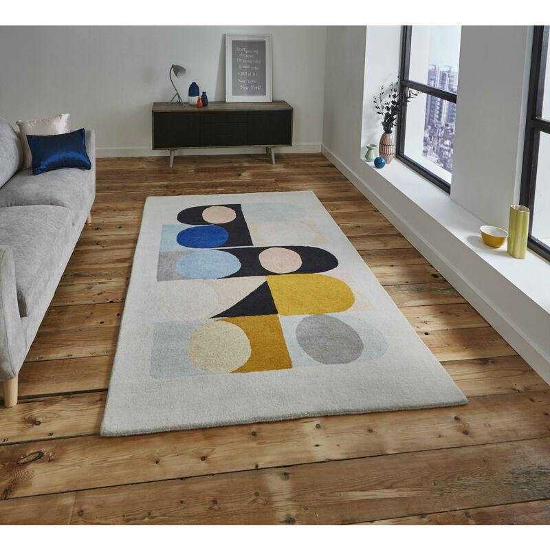 Think Rugs - Inaluxe ix08 120cm x 170cm - Beige and Multicoloured