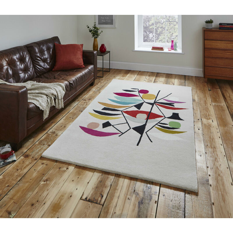 Think Rugs - Inaluxe IX10 150cm x 230cm - Ivory and Multicoloured