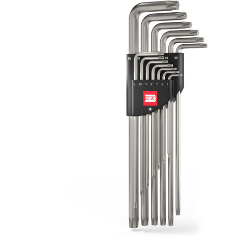 INBUS® 74216 Torx Winkelschraubendreher Set 13tlg., extra lang, TX5–50 Winkelschlüssel