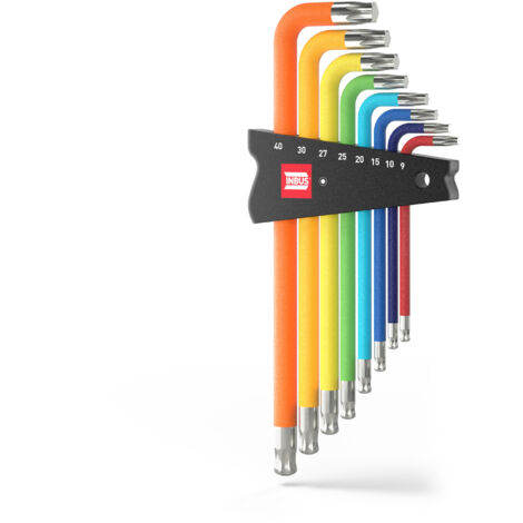 INBUS® 74223 Winkelschraubendreher Set 8tlg., TX9-40, mit ColorGrip Winkelschlüssel