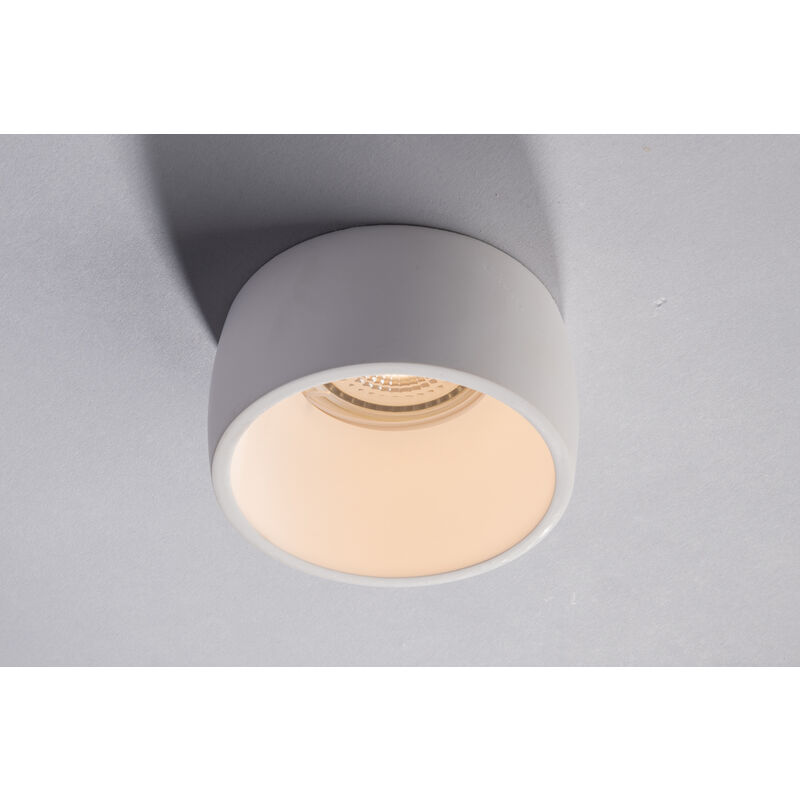 Image of Incasso goblet rotondo in gesso bianco verniciabile 9,5 cm. (1xGU10) - Bianco