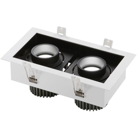 "Incasso LED APOLLO antiriflesso nero con luce orientabile 2x10W luce calda"