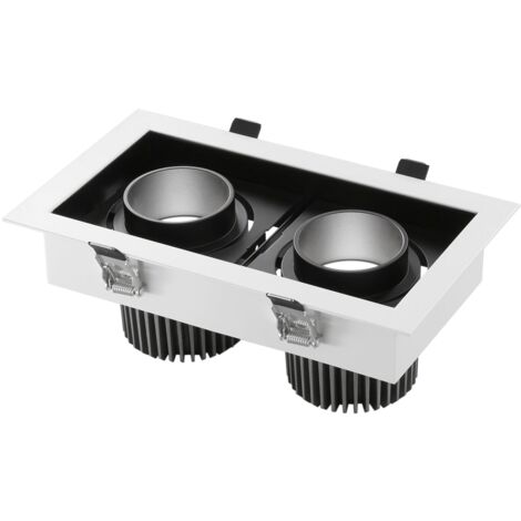 "Incasso LED APOLLO antiriflesso nero con luce orientabile 2x20W luce naturale"
