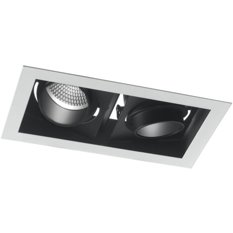 "Incasso LED APOLLO antiriflesso nero con luce orientabile 2x45W luce calda"