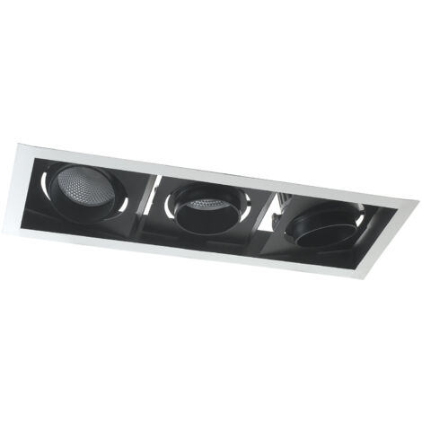 "Incasso LED APOLLO antiriflesso nero con luce orientabile 3x45W luce calda"