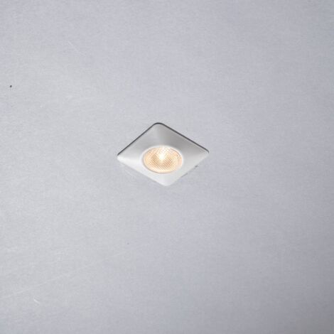 "Incasso LED ASSO quadrato in alluminio bianco 1W 3.2 cm."