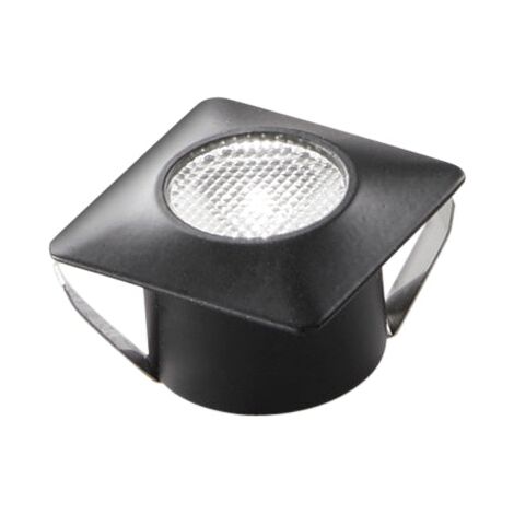 Incasso LED ASSO quadrato in alluminio nero 1W 3000K 3.2 cm.