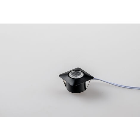 Incasso LED ASSO quadrato in alluminio nero 1W 3,2 cm.